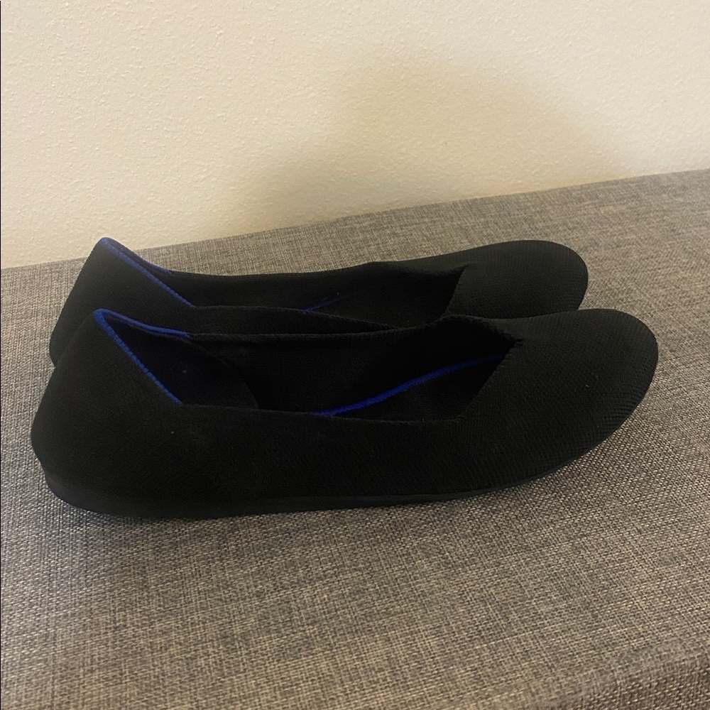 ROTHY'S The Flat Round Toe Flats Slip On Knit Loafers in Black